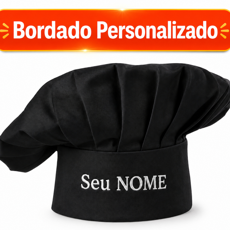 Chapéu de Cozinheiro Personalizado Chapéu para cozinheiro/ Touca confeiteiro/ Seu nome/ Mestre Cuca