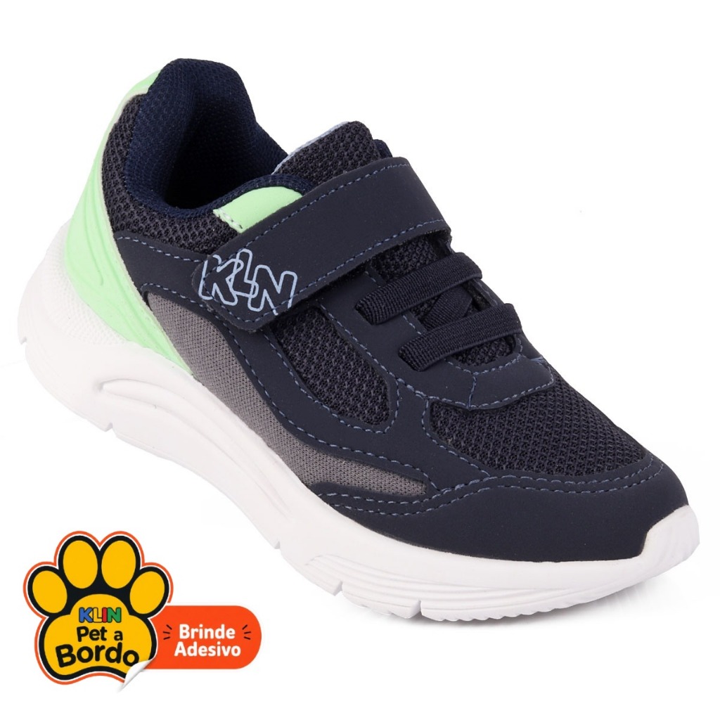 Tênis Infantil Esportivo Menino Klin Original  New Sport Marinho e Verde – Conforto e Qualidade