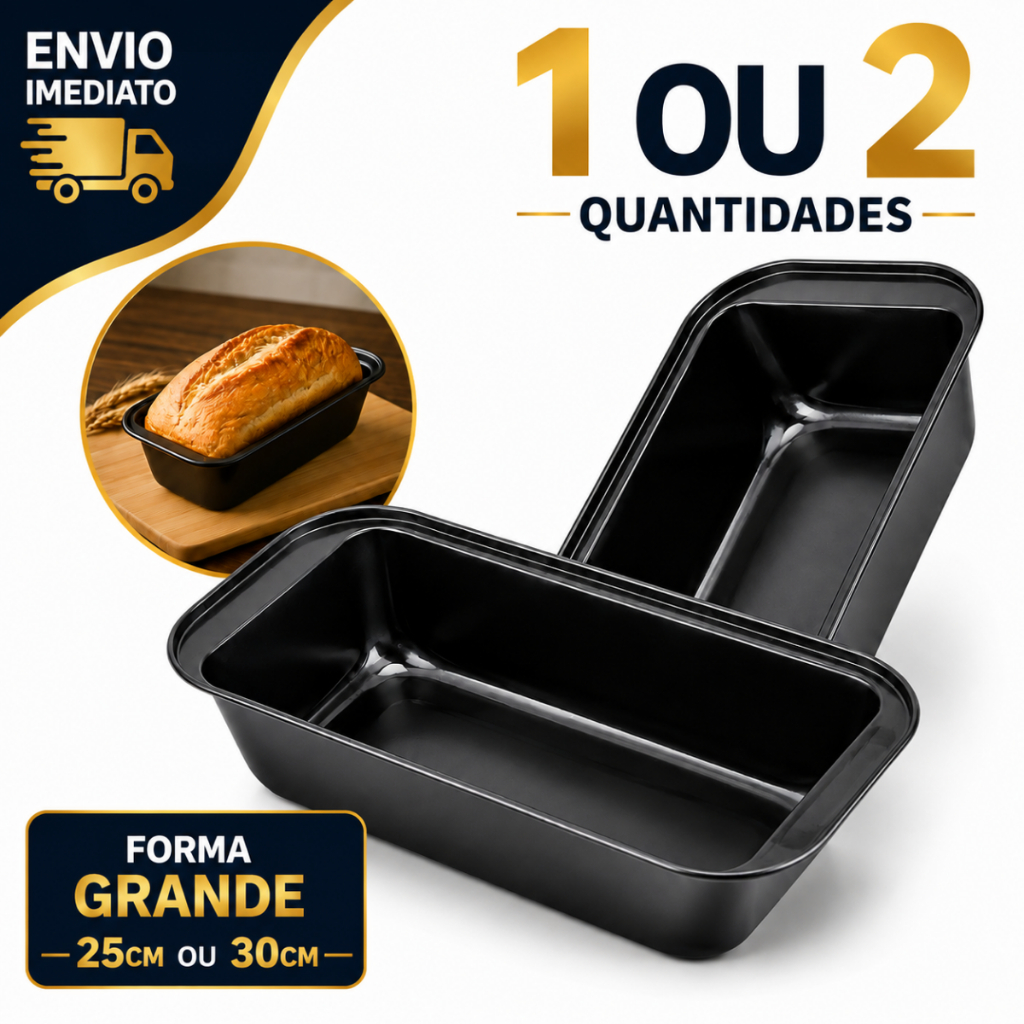 Forma Assadeira Pão Pães Grande 30cm Teflon Antiaderente Não Gruda Pães Bolos Tortas Resistente Utensílio Cozinha