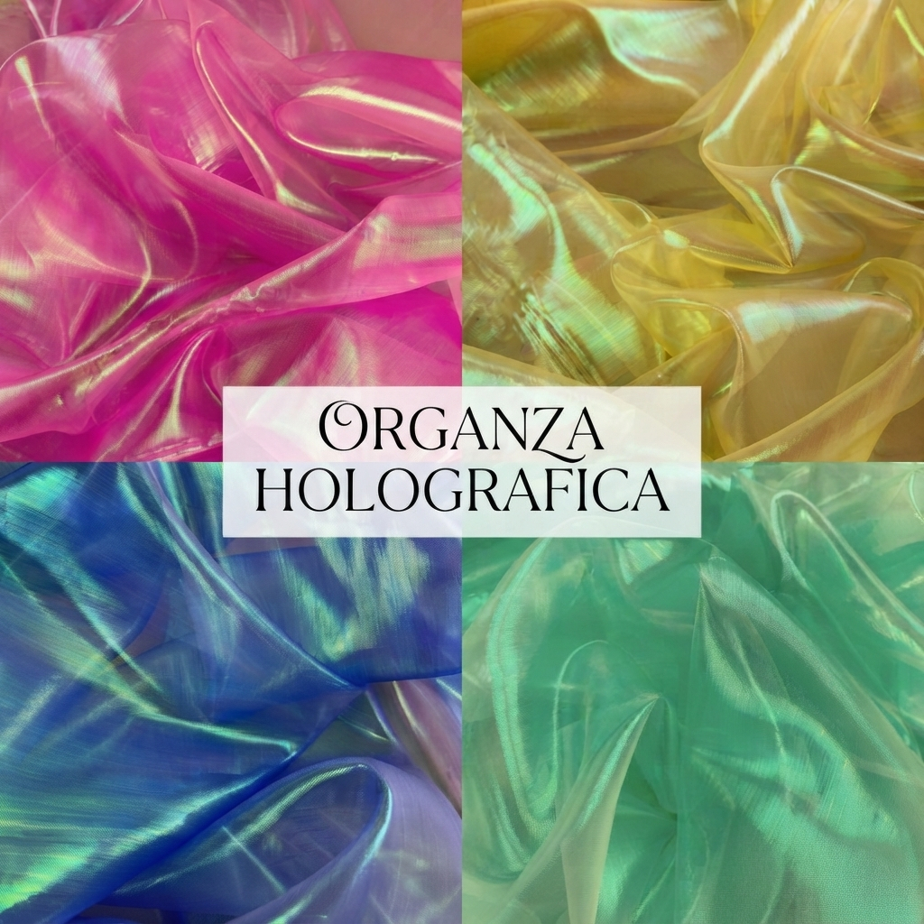 6 Metros Tecido Organza Holográfica 1,50L 100% Poliéster – Colorida e Brilhante