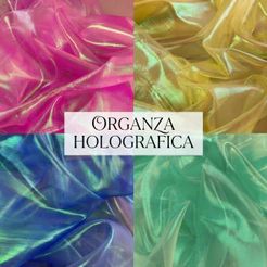 6 Metros Tecido Organza Holográfica 1,50L 100% Poliéster – Colorida e Brilhante