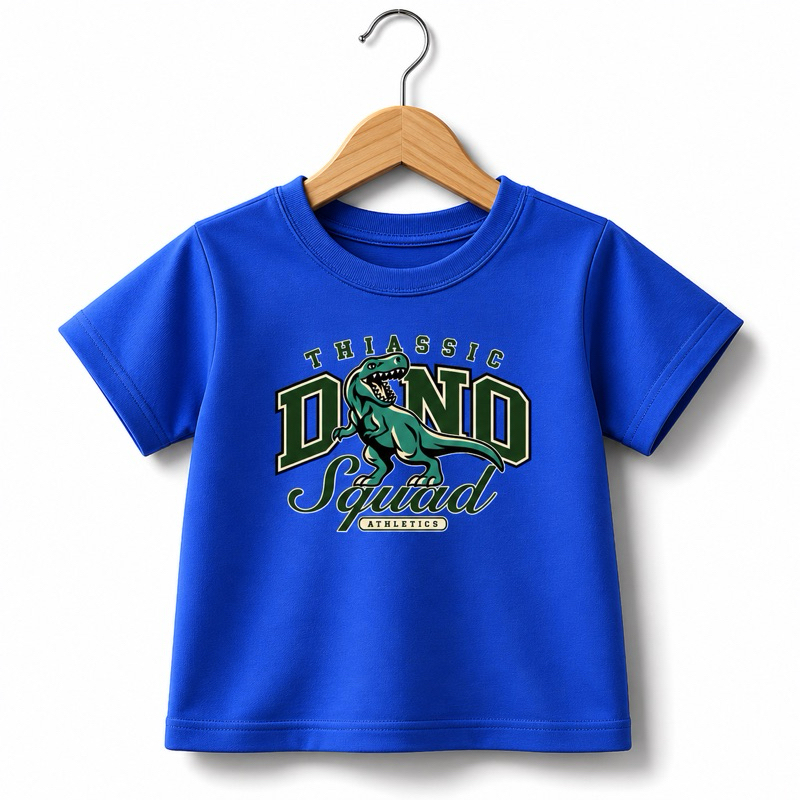 Camiseta Infantil Dinossauro Dino Squad Menino Estampada Algodão