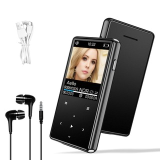 Reprodutor MP3 MP4 Bluetooth 5.0  Tela 1,77 Polegadas Suporta Cartão TF até 128GB Som HiFi E-book Vídeo Reló