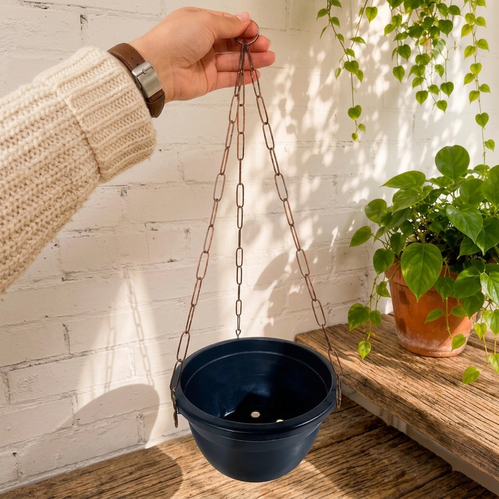 Kit 12 Correntes Tripla 44cm Aço P/ Vasos Suspensos Plantas