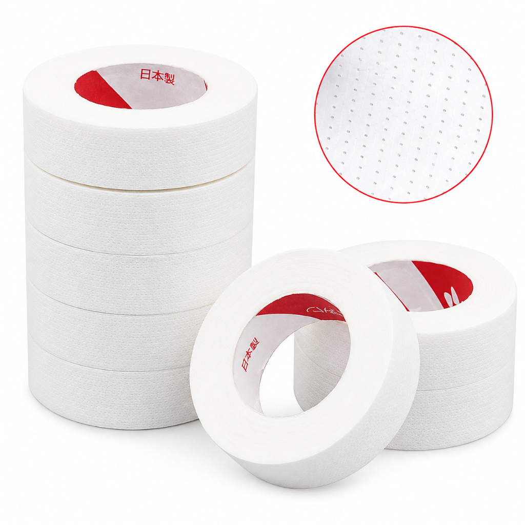 Kit 2/12 Rolos Fita De Estilo Japonês Enxerto Para Cílios Respirável Lindo Isolante Inferiores Postiços