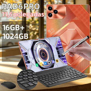 Tablet PAD7 Pro 11.6” com Teclado+Mouse 16GB RAM 512GB Android Câmera 48MP 8800mAh Android 15