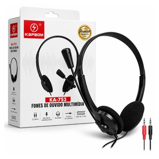 Fone Headphone Kapbom ka-753 Hi Fi Fone De Ouvido Conforto E Excelente Áudio Fio P2