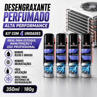 KIT 4 Desengraxante Perfumado Aromatizante Veicular e Ar Condicionado