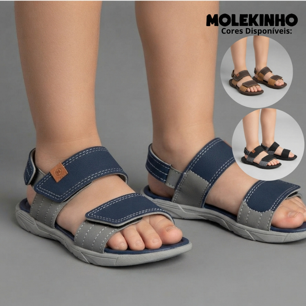 Sandalia Molekinho Meninos Infantil Papete Junvenil Leve Original