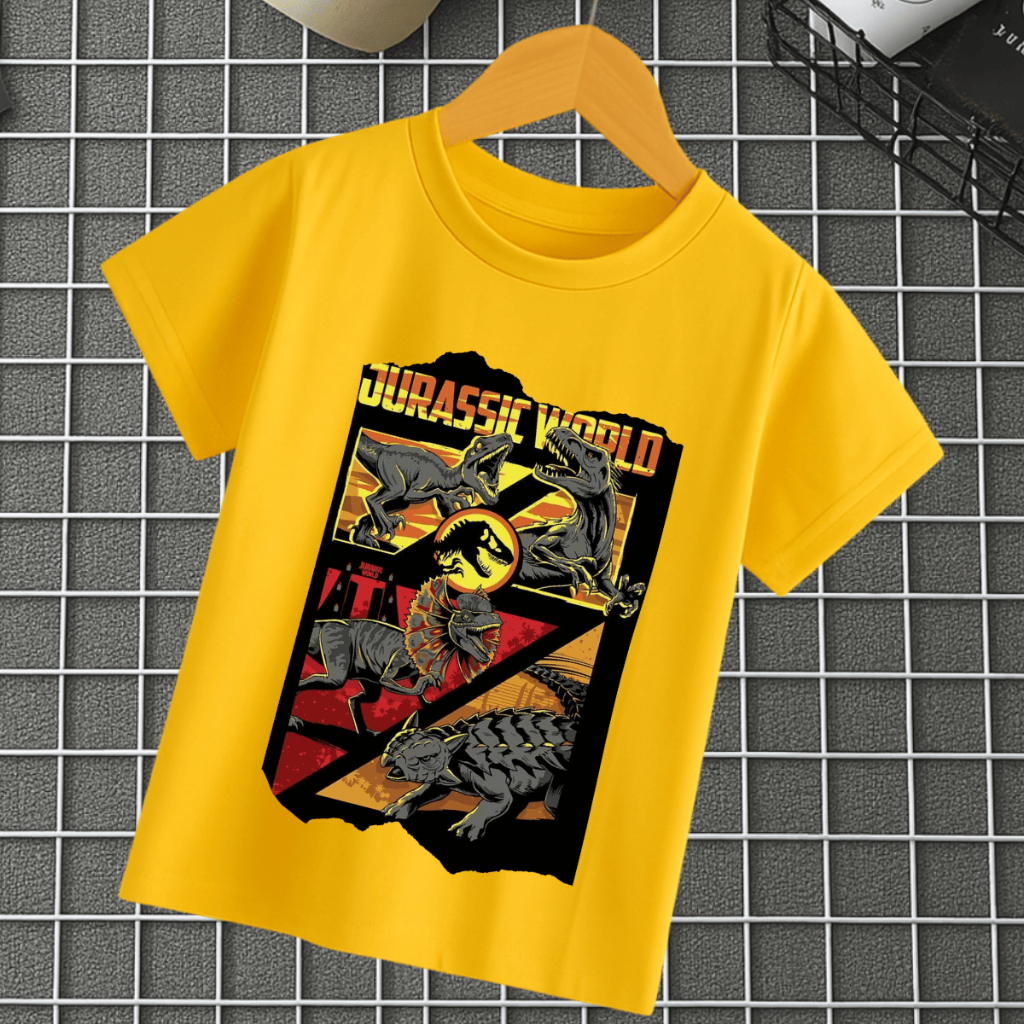 Camiseta Jurassic Word Camisa Infantil Dinossauro Roupa De Criança Menino E Menina