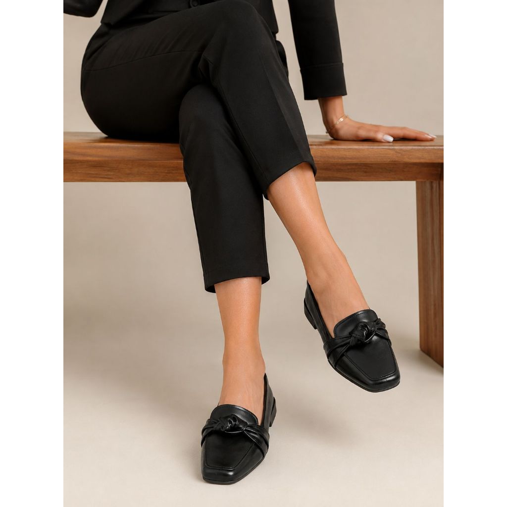 Mocassim Sapatilha Feminina Prata Velho De Nó Confortavel Bico Quadrado Sapato Feminino Mulher Moda