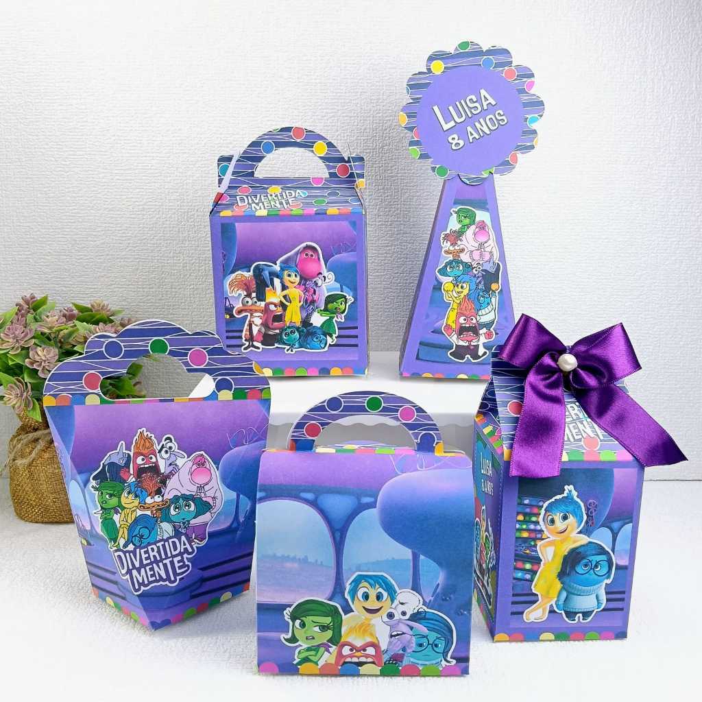 Kit Caixas Personalizadas Divertidamente Lembrancinhas Caixinhas para festa - PEGUE E MONTE