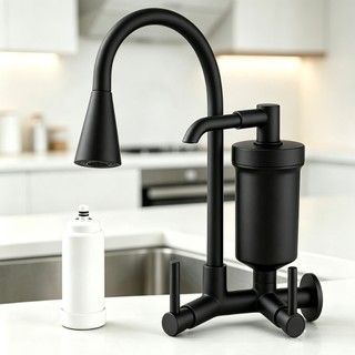 Torneira de cozinha de parede flexível de alta qualidade com filtro.