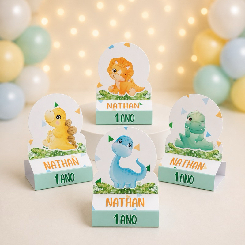 Lembrancinha Porta Bis Dinossauro Baby Personalizado Festa Infantil