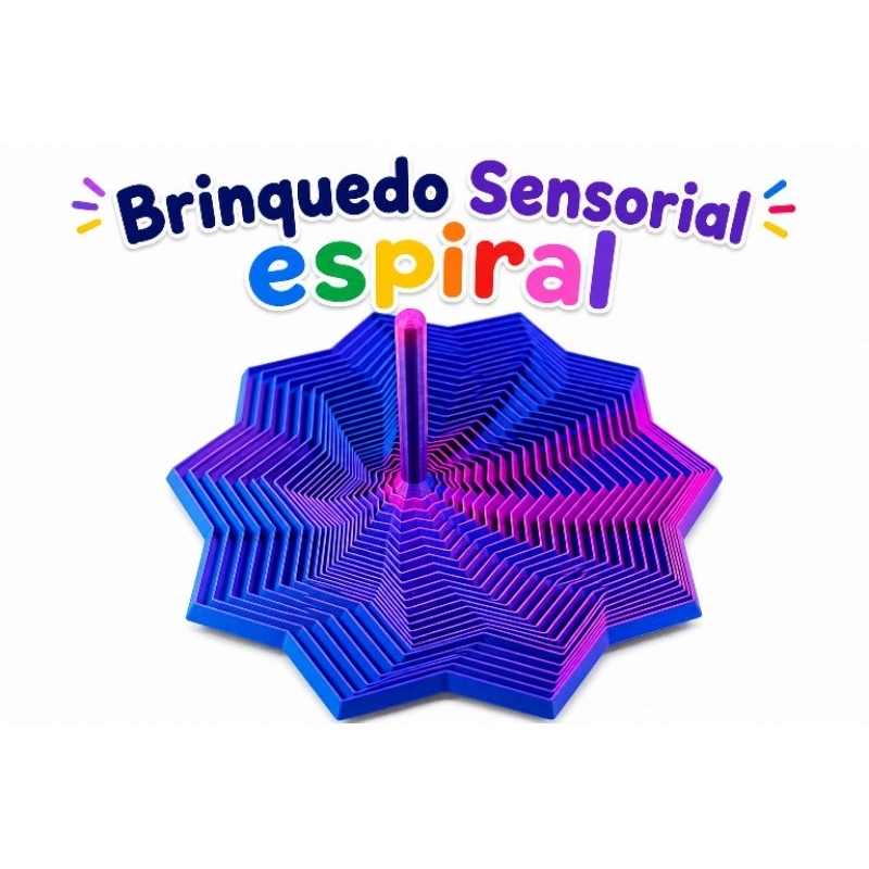 Brinquedo Sensorial Espiral Colorido Fidget Anti Estresse Relaxante Interativo para Crianças e Adultos