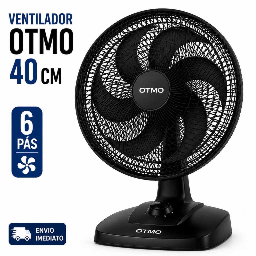 Ventilador Ventimais 40cm Turbo 3 Velocidades Forte Silencioso De Mesa Ou Coluna Com 6 Pás