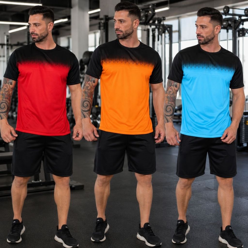 Kit3 Camisas Camisetas Dry Fit  Masculina Academia Manga Curta Esportivo-Corrida-Atividade Fisica