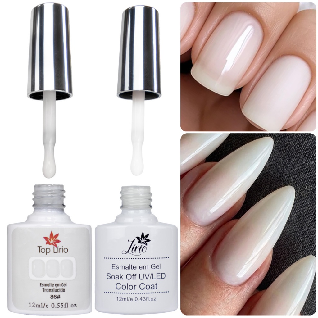 Esmalte de Renda Em Gel 12ml Soak-off Lirio Branco Unha Manicure Led UV
