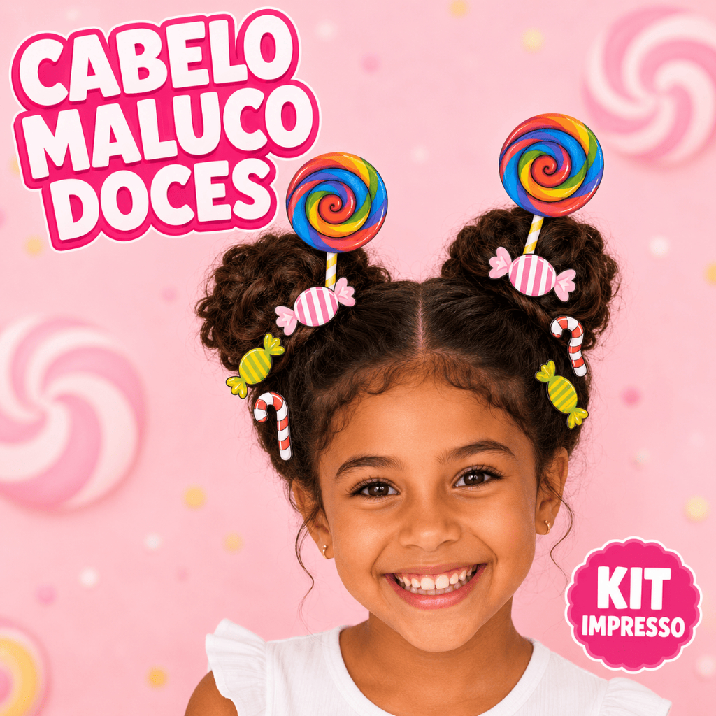 Cabelo Maluco Doces Infantil Menina - Dia das Crianças
