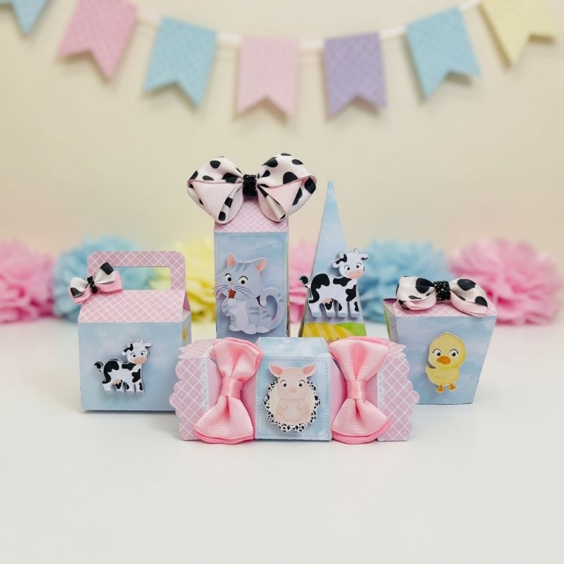Envio Rápido Kit festa Fazendinha Rosa lembrancinha Aniversário Infantil