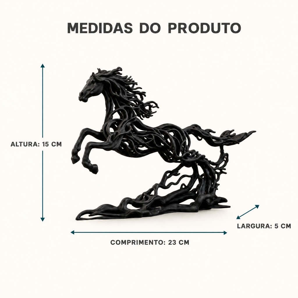Escultura de Cavalo Decorativa Estátua Moderna para Sala, Estante e Escritório - Escultura Artística — imagem 2 de 2