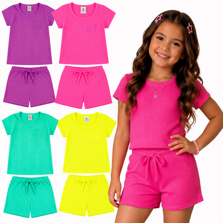 Conjunto Infantil Menina Blogueirinha do Tamanho 1 ao 10 anos | Conjunto Infantil Feminino Verão Confortável Fresquinho