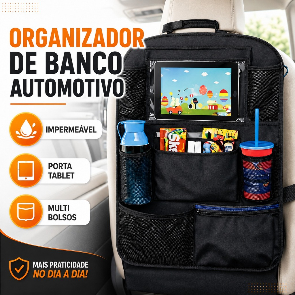 Organizador de Carro Encosto Banco Porta Tablet Porta Objetos Impermeável
