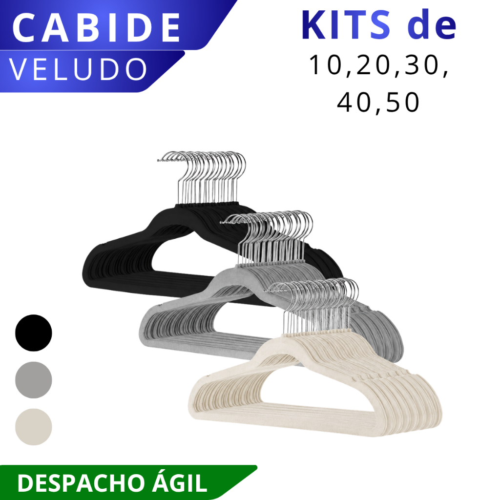 Cabides Veludo Para Roupas Antideslizante Com Gancho Giratório 360º Adulto Resistente Organizadores
