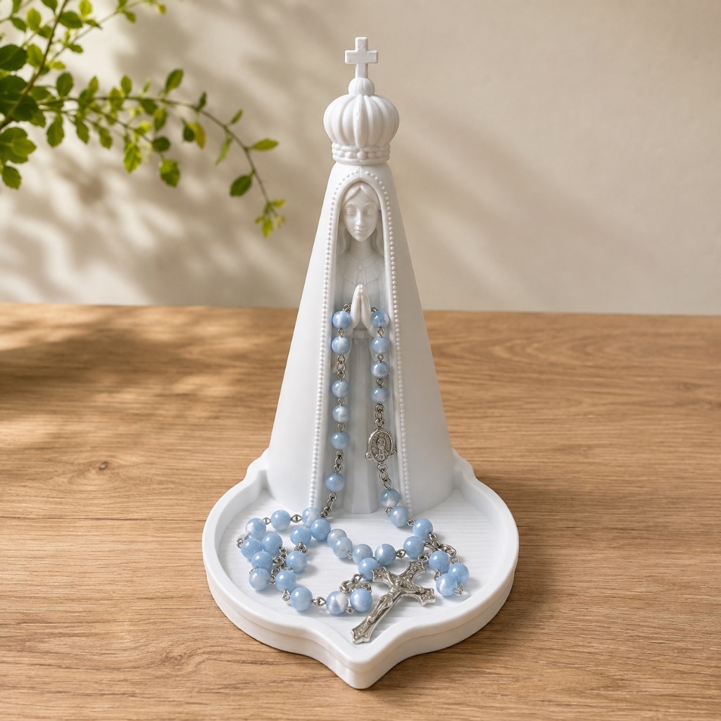 Nossa Senhora Aparecida em PLA | Imagem Religiosa Decorativa | Santuário Porta-Terço | Presente Católico