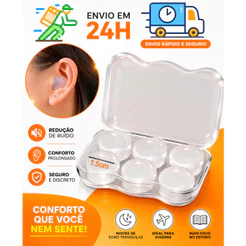 Protetor Auricular de Silicone Moldáveis/12 UN — Conforto, Proteção e Silêncio em Qualquer Lugar