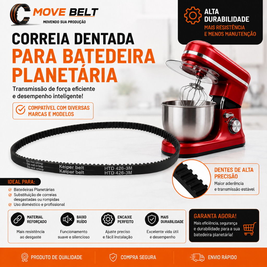 Correia Batedeira Planetária 3M 426 6mm Britânia