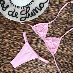 Biquíni Cortininha Fio Dental Regulável Moda Praia Estiloso
