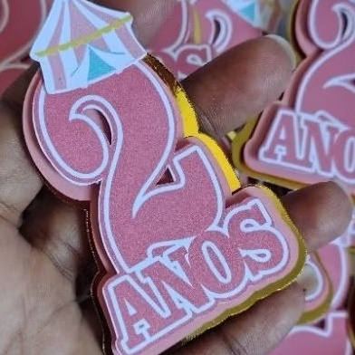 Kit apliques numeral personalizado circo menina/Circo aquarela/Número 3D/Lembrancinha infantil/Fazemos qualquer tema