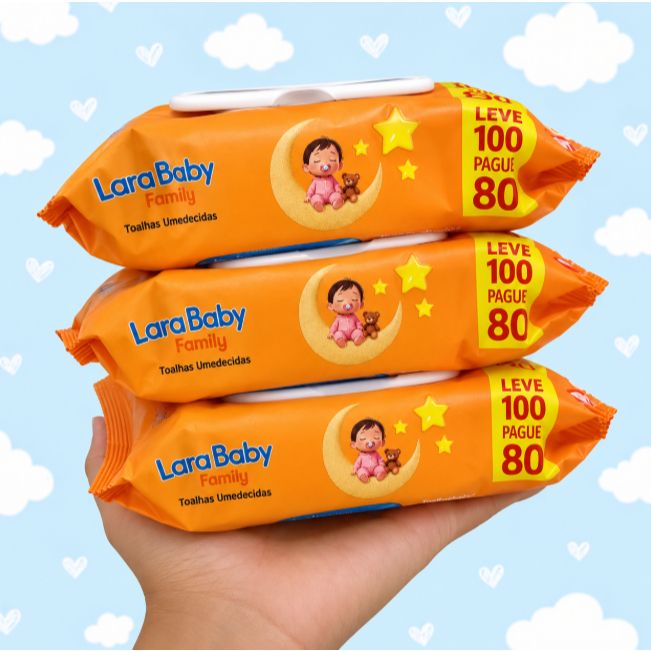 Caixa 6 Pacotes Toalhas Umedecidas Clean Baby com 100 cada