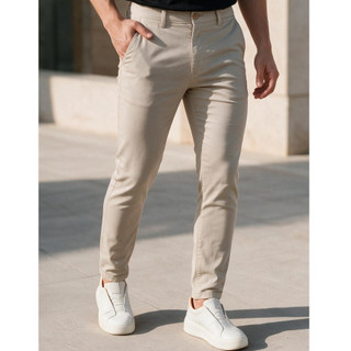 Calça Sarja Alfaiataria Masculina Skinny Social Slim Fit Com Elastano Bengaline Casual Premium