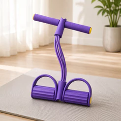 Extensor Elástico com Pedal para Exercícios Abdominais Braços Pernas e Treino em Casa