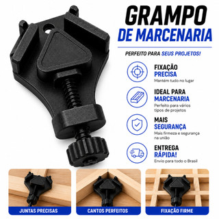 Grampos de Canto Sargento Aperto Angular 90º Graus Aperto Rápido Marceneiro Universal CORES VARIADAS