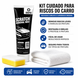 Kit com 4 Unidades  Cera Removedora de Arranhões Leves para Carros, Renovação Visual da Pintura Automotiva
