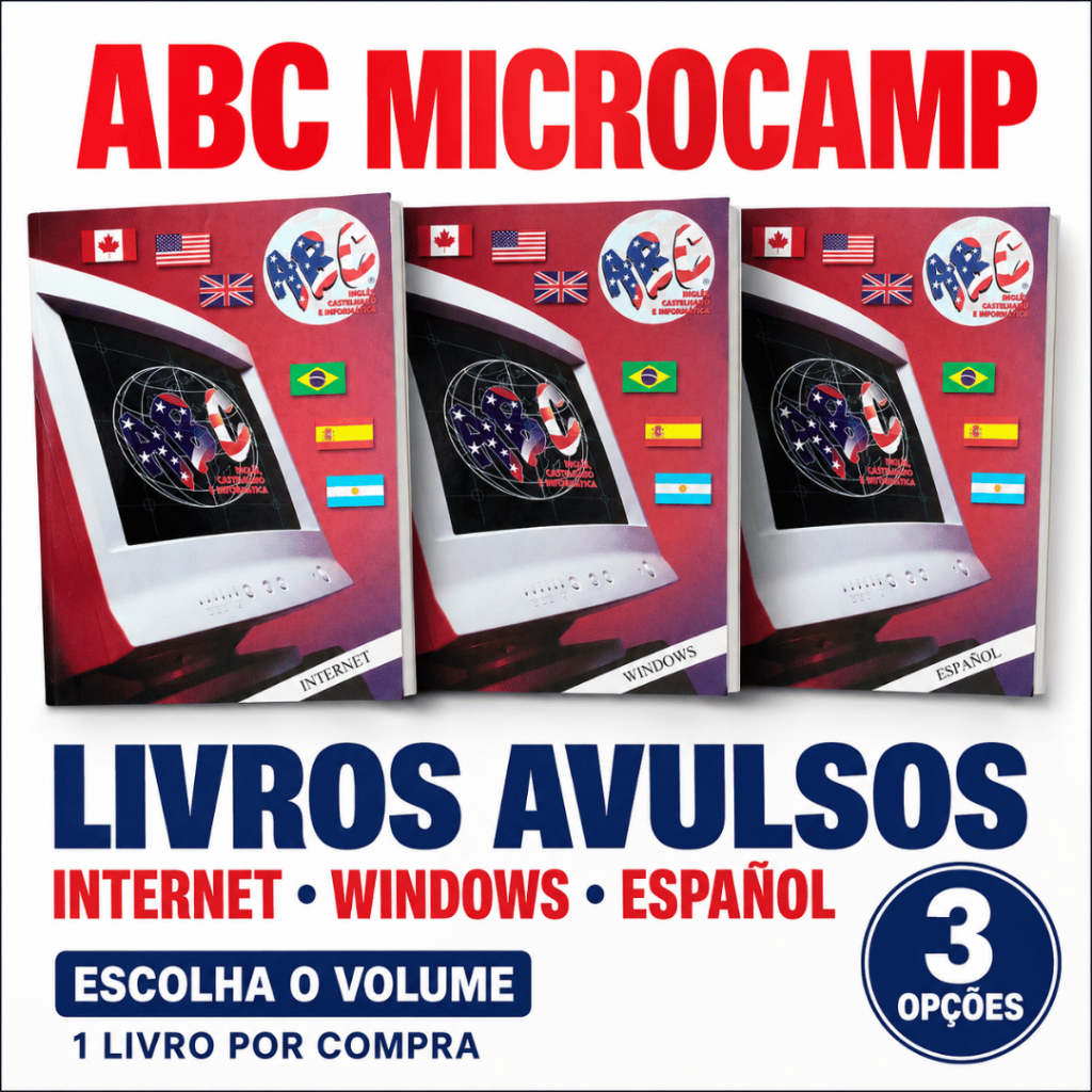 ABC Microcamp Internacional | Livros Avulsos | Inglês, Espanhol e Informática | Coleção Didática | Usados
