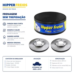 Par Disco de Freio Dianteiro Hyundai I30 2009 até 2012 Hipper Freios Original