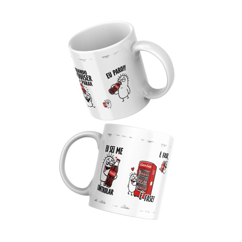 Caneca Branca Personalizada Frases Divertidas Coca-Cola Presente Criativo