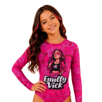 Maiô Infantil Emilly Vick - Moda Praia Menina Verão com Proteção Solar | Pronta Entrega