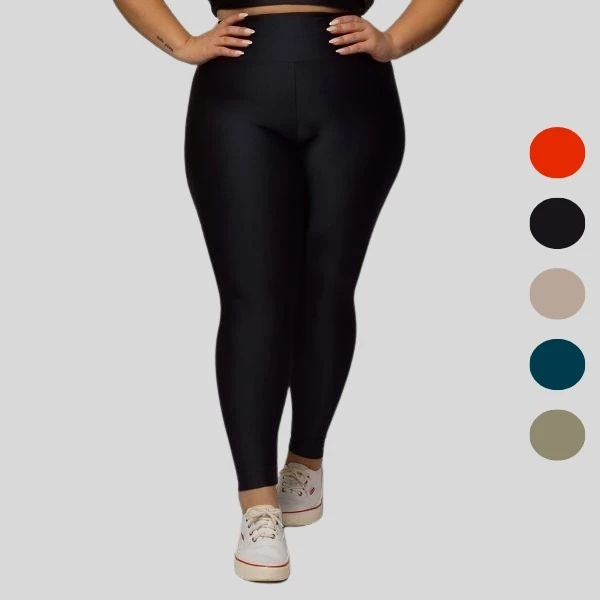 Calça Legging Brilhosa Plus Size Academia Fitness 11180 — imagem 1