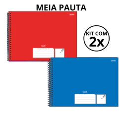 Kit 2 Cadernos MEIA PAUTA Universitario Stiff 80 folhas - Jandaia
