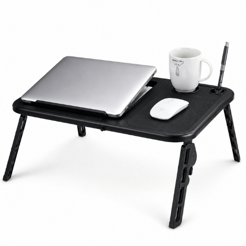 Mesa para Notebook Até 15,6" com 2 Coolers USB Ajustável Dobrável para Cama Sofá Home Office