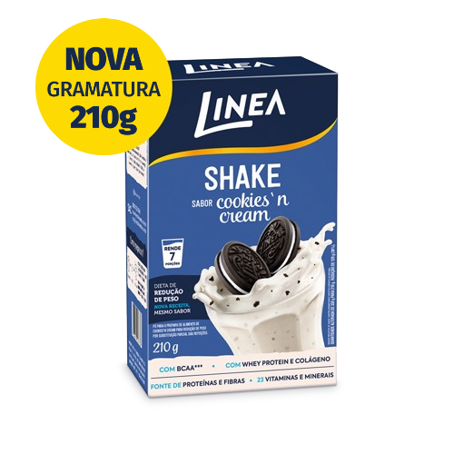 Shake Premium em pó Linea Sabor Cookies'n Cream de 210g