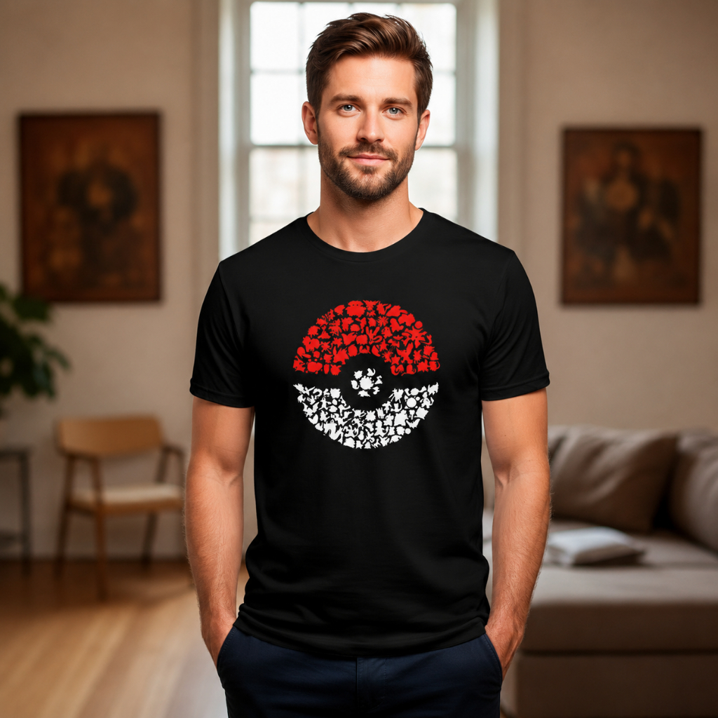 Camiseta Algodão Pokebola Modelo Anime Pokemon Envio Imediato