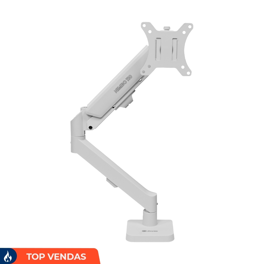 Suporte Articulado Para Monitor 13 a 32 Pistão a Gás Ajustável Zinnia Nimbo 110 Branco
