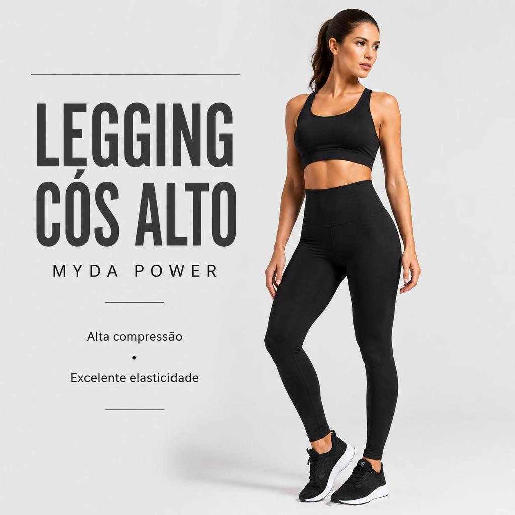 Calça Legging Suplex Premium Feminina Zero Transparência Anti-Odor Academia Fitness Detalhe Costura Levanta BumBum Myda