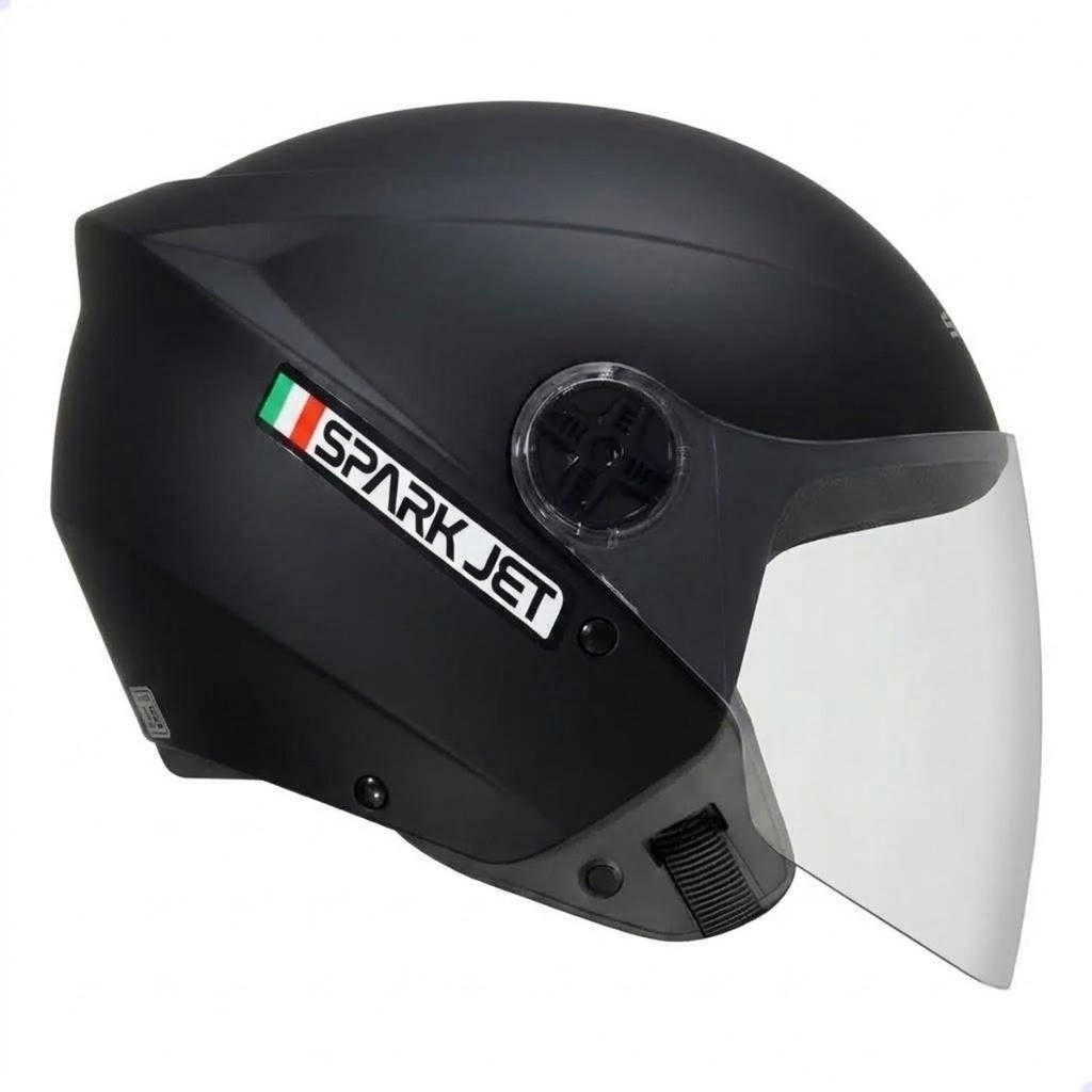 CAPACETE ABERTO EBF MODELO JET SOLID PRETO FOSCO